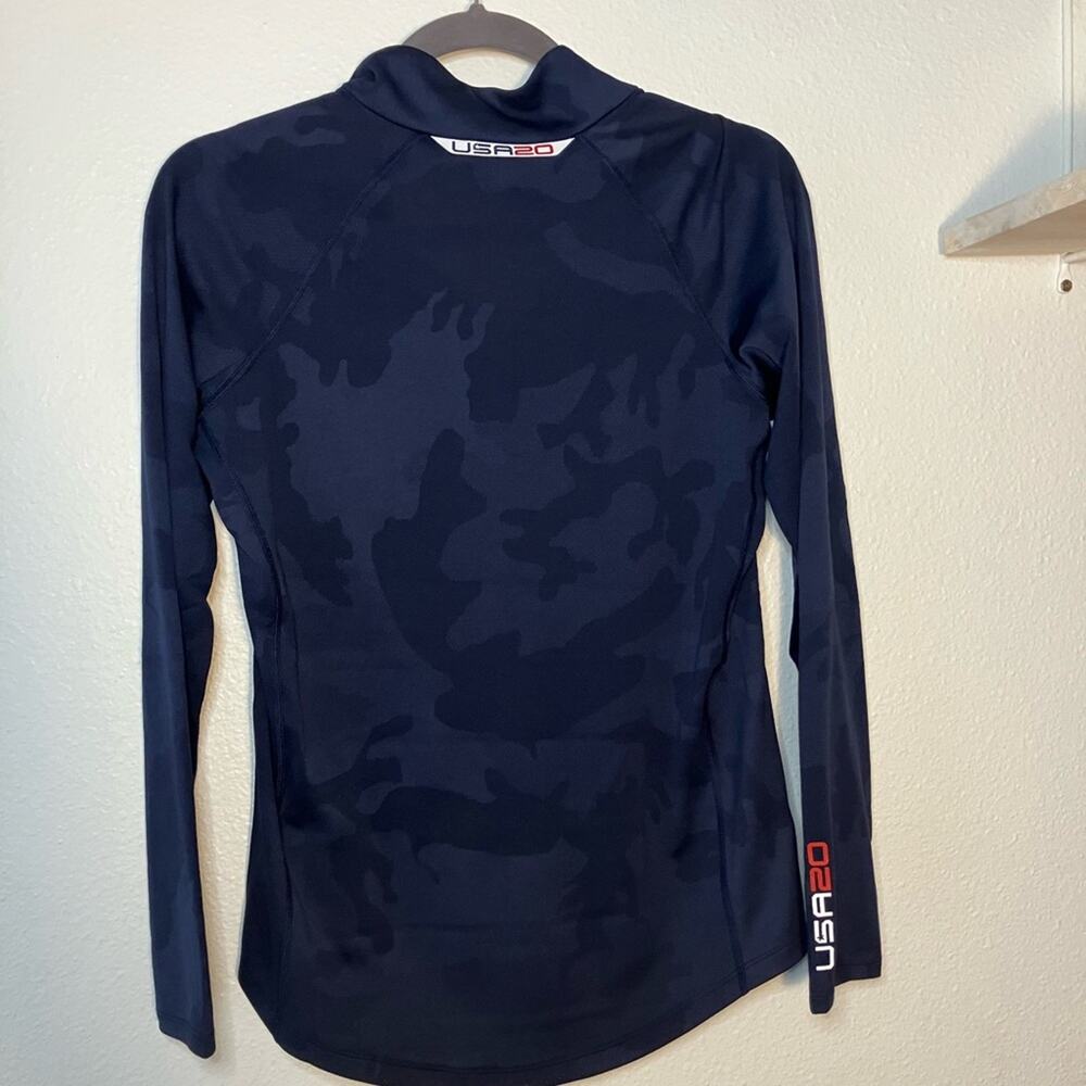 RLX Golf Pullover Ryder Cup Ralph Lauren Womens USA‎ Camo 1/4 Zip Blue Small - Picture 4 of 6